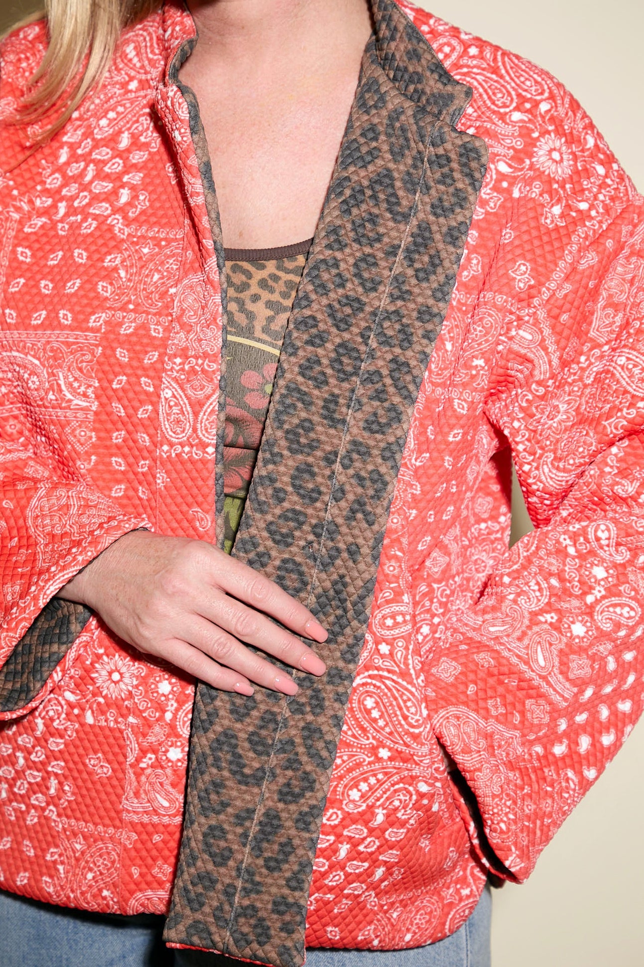 Reversible Leopard & Paisley Quilted Jacket