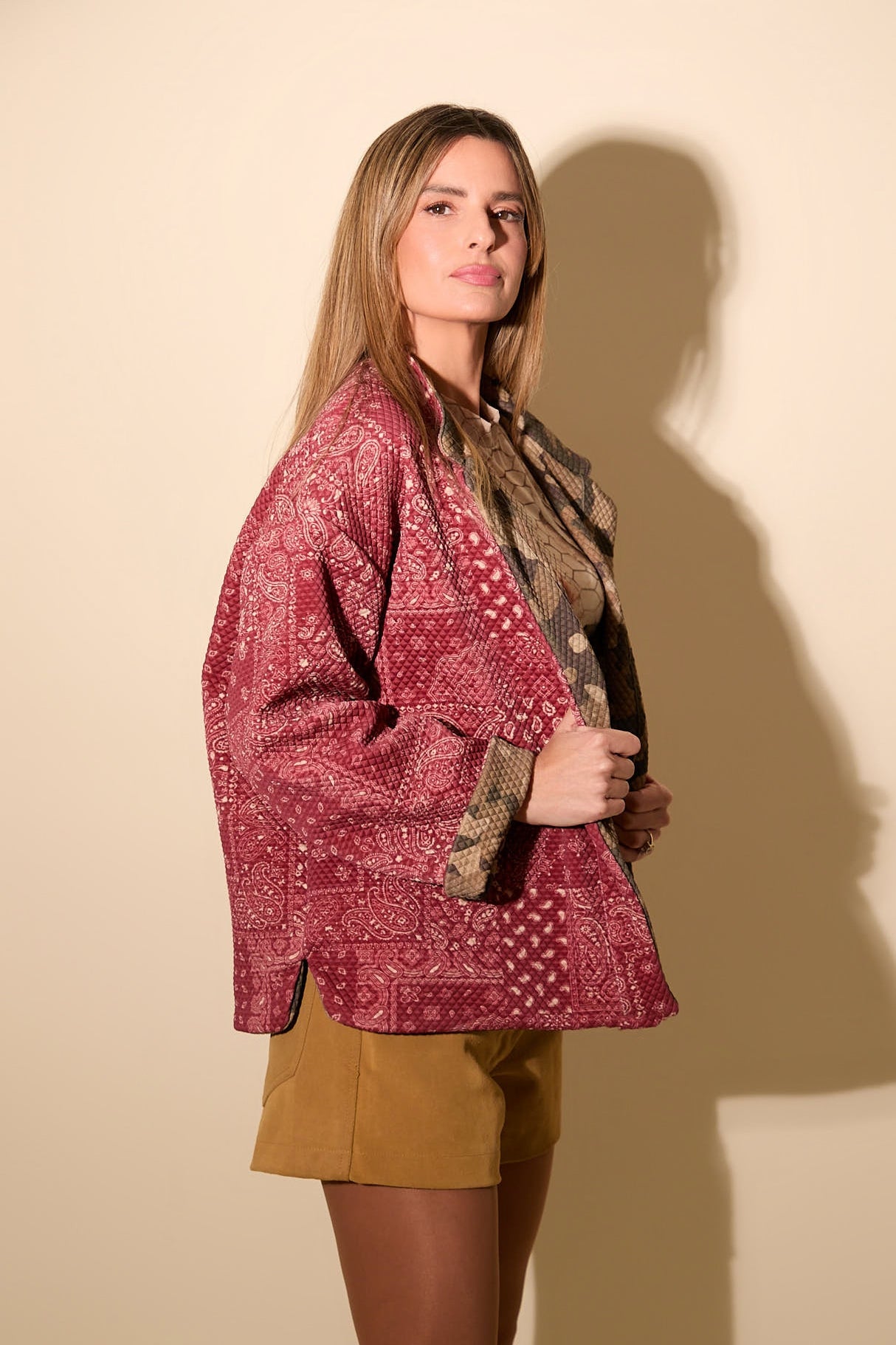 Camo & Cherry Paisley Reversible Quilted Jacket