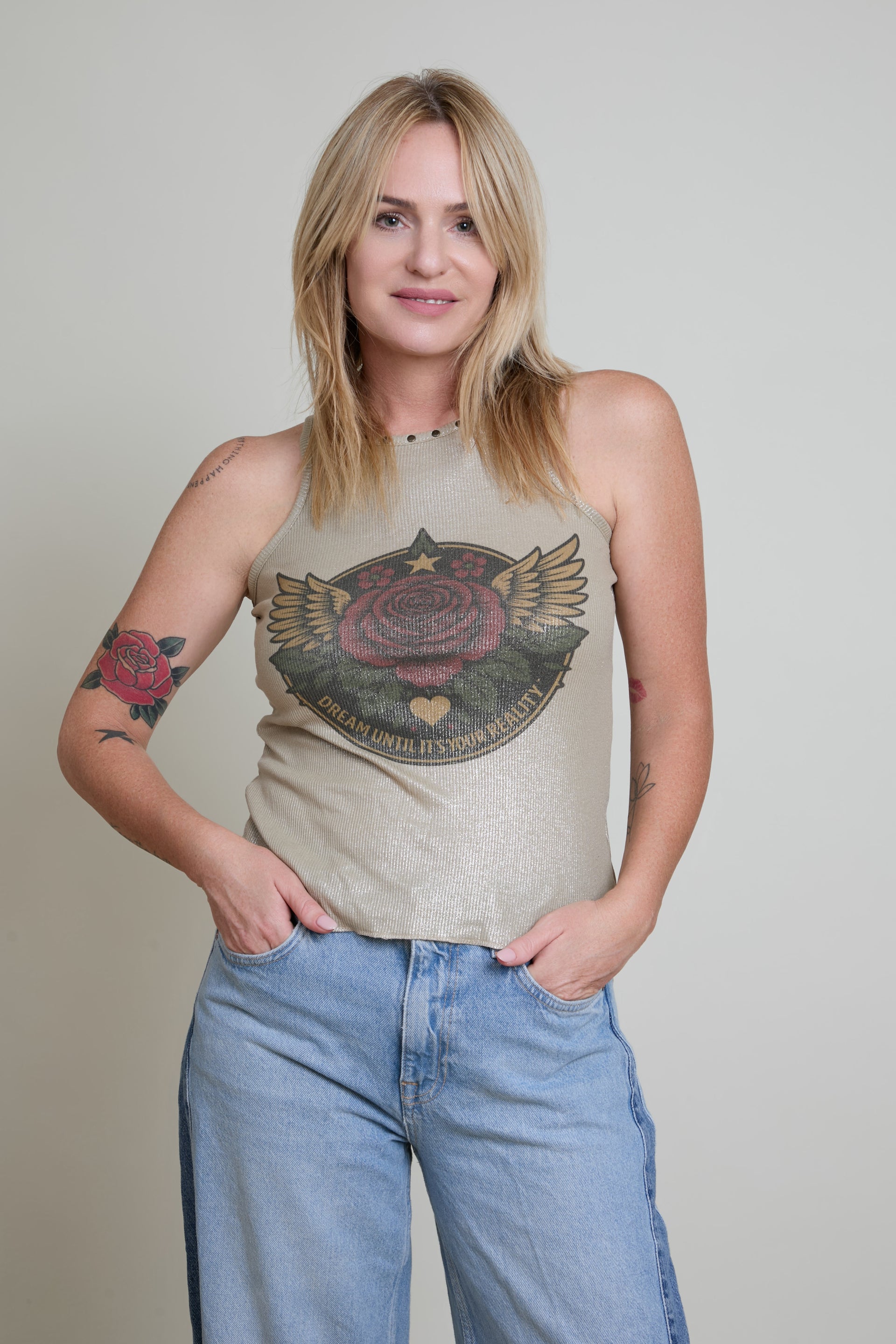 Dream Night Out Tank Gold