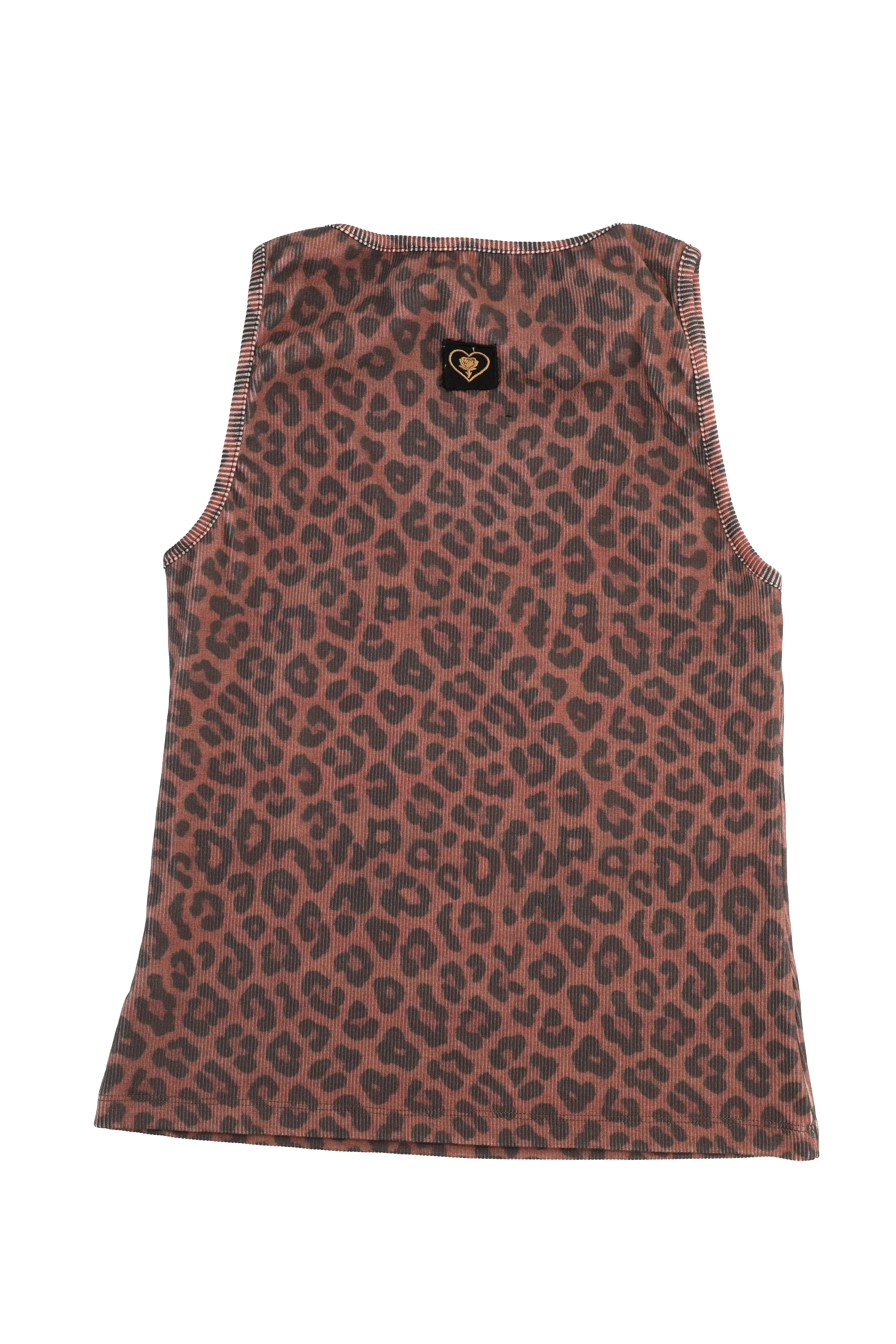 Leopard print tank top on a white background