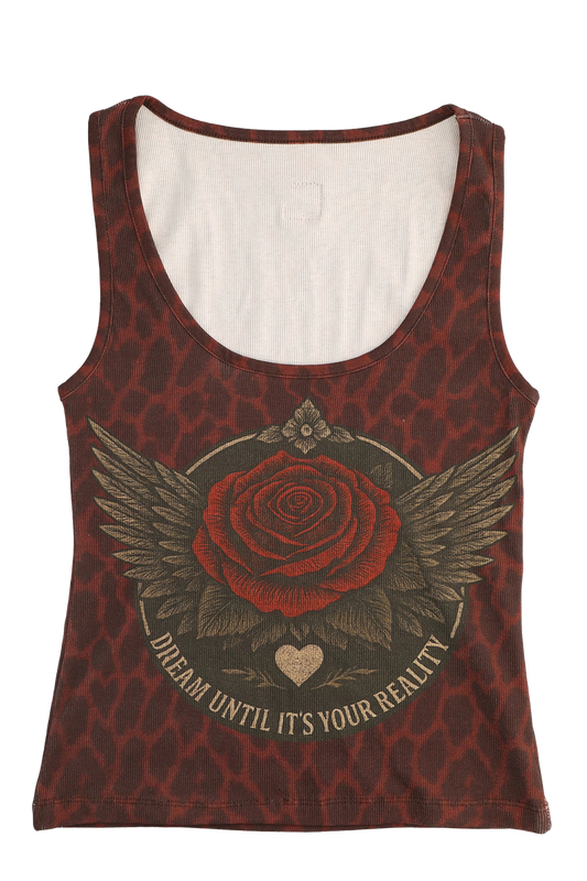Dream Until It’s Your Reality Leopard Terracotta Tank