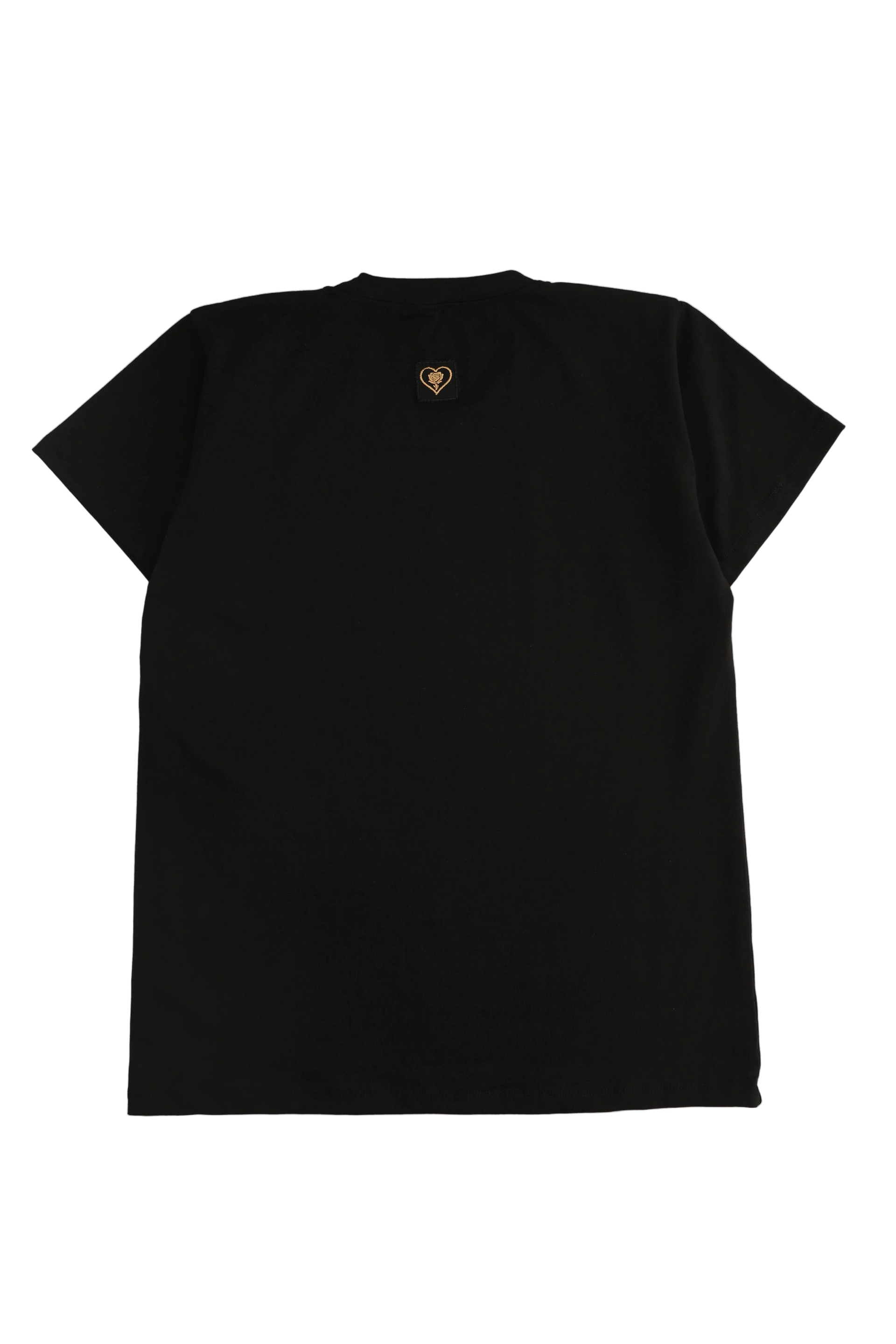 Black t-shirt on a white background