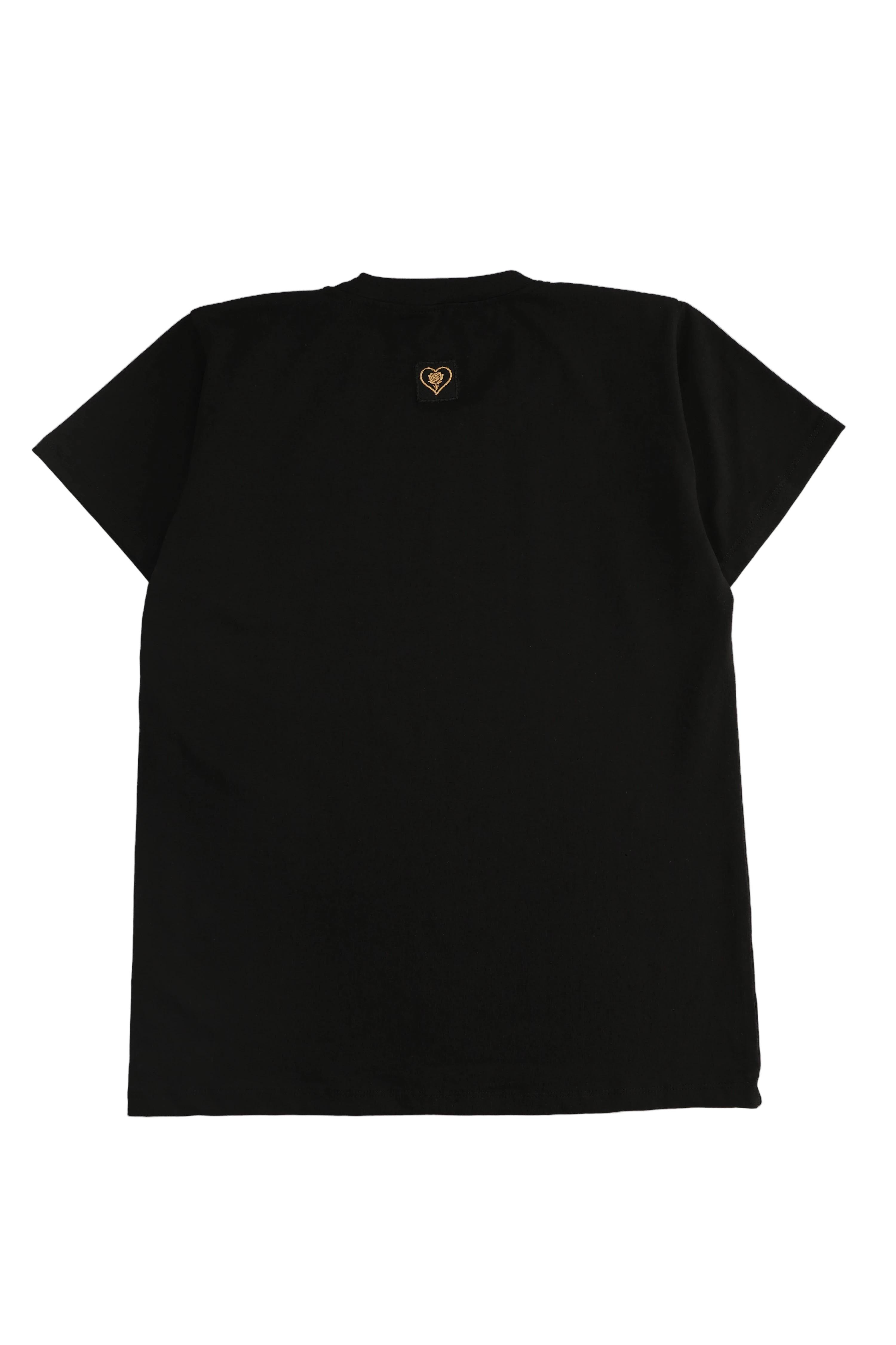 Black t-shirt on a white background