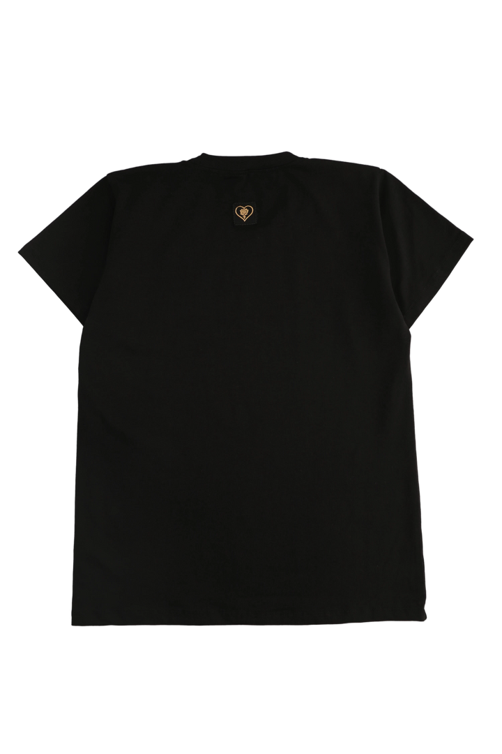 Black t-shirt on a white background