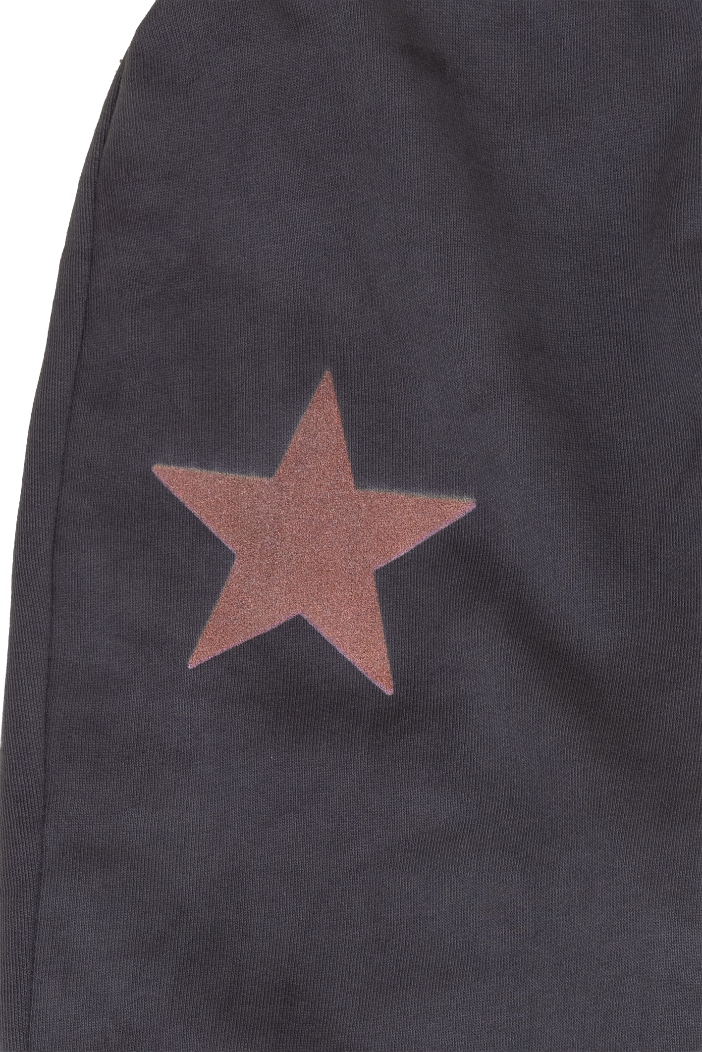Dark gray sweatshirt with a red star on the chest