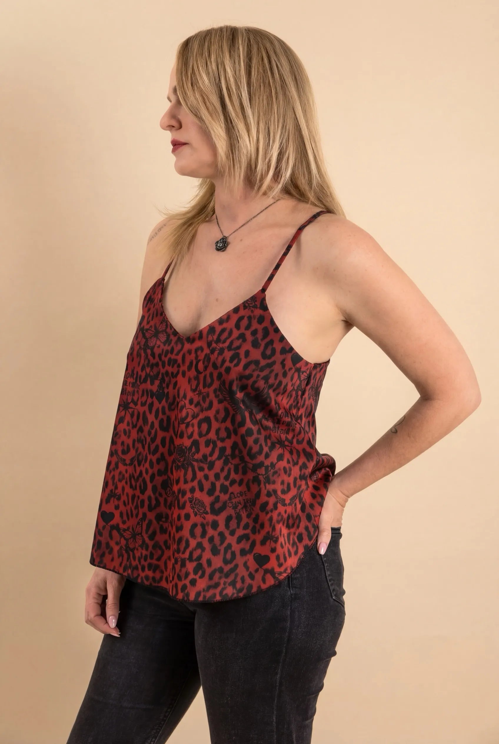 Inner Flame Leopard Camisole – Wine Red