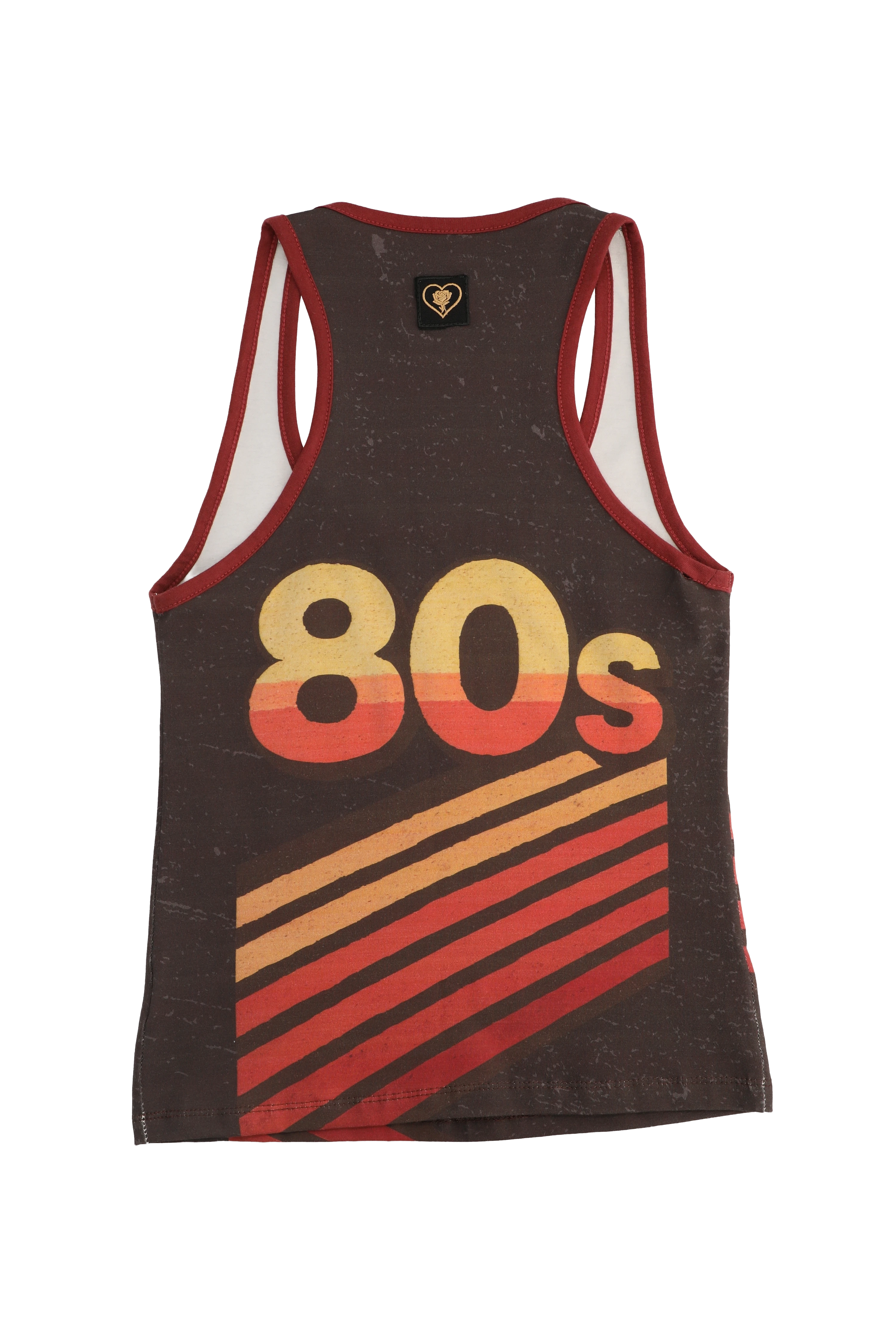 Tank top with '80s' design on a white background
