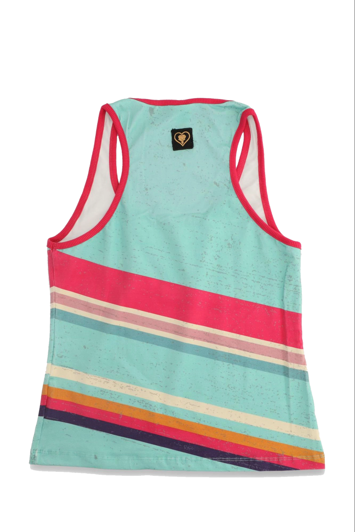 Tank top with colorful stripes on a white background