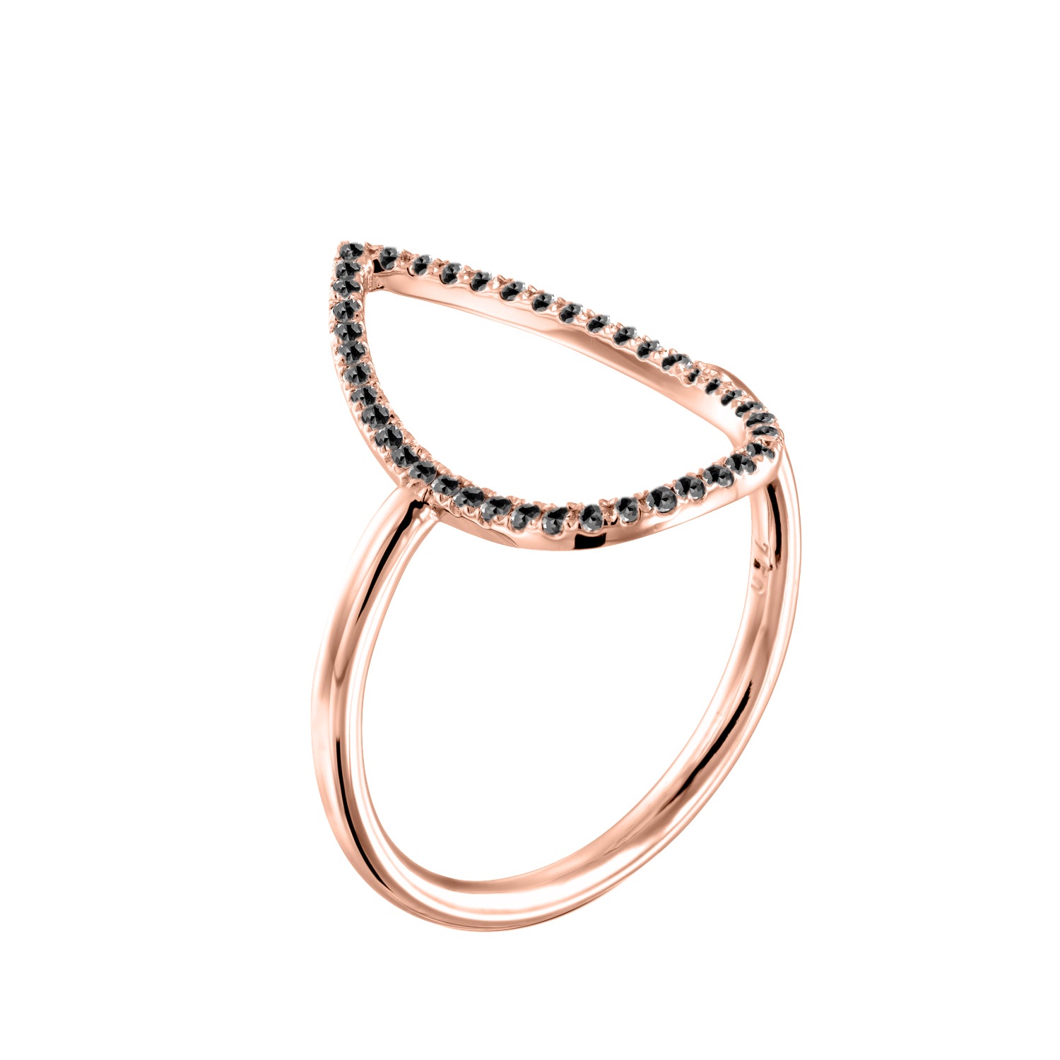 Teardrop Black Diamond Ring