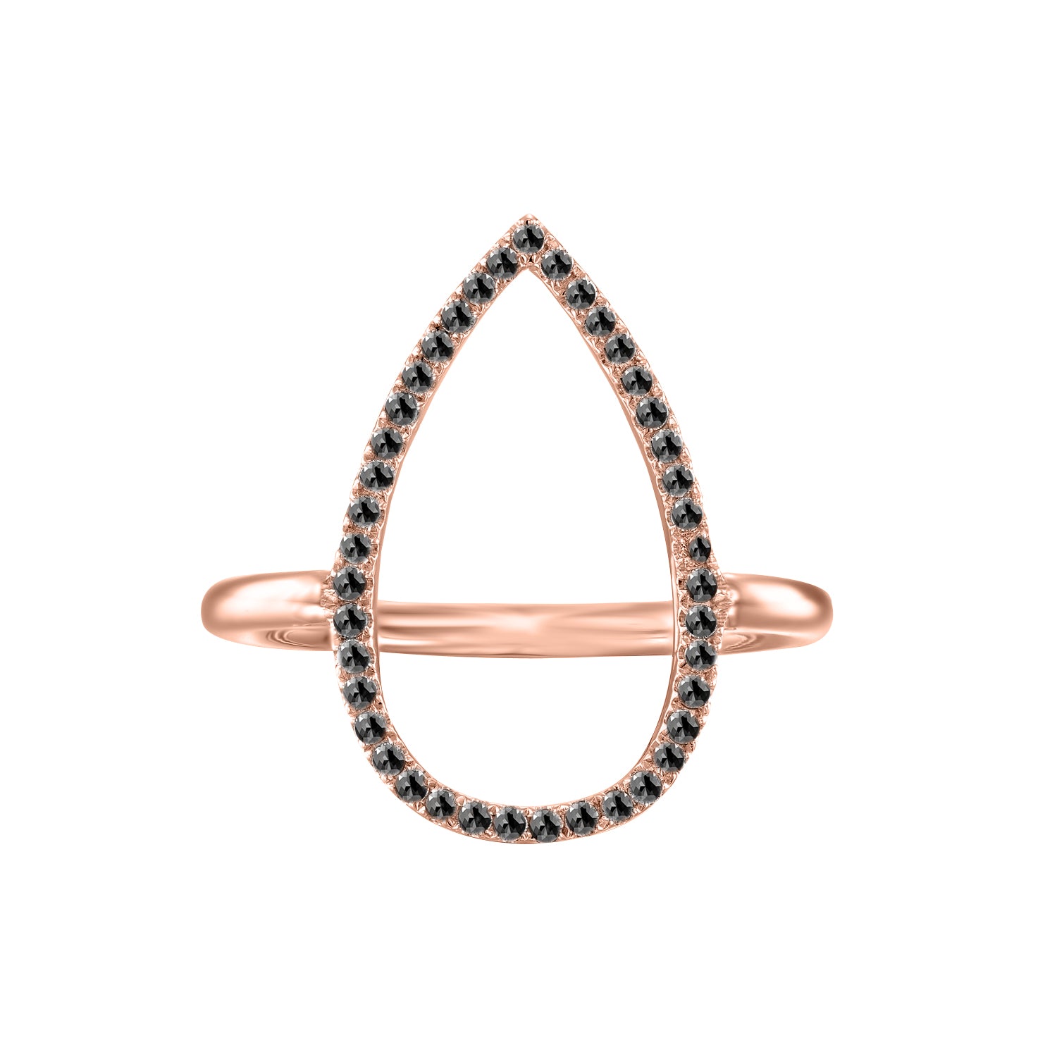 Teardrop Black Diamond Ring