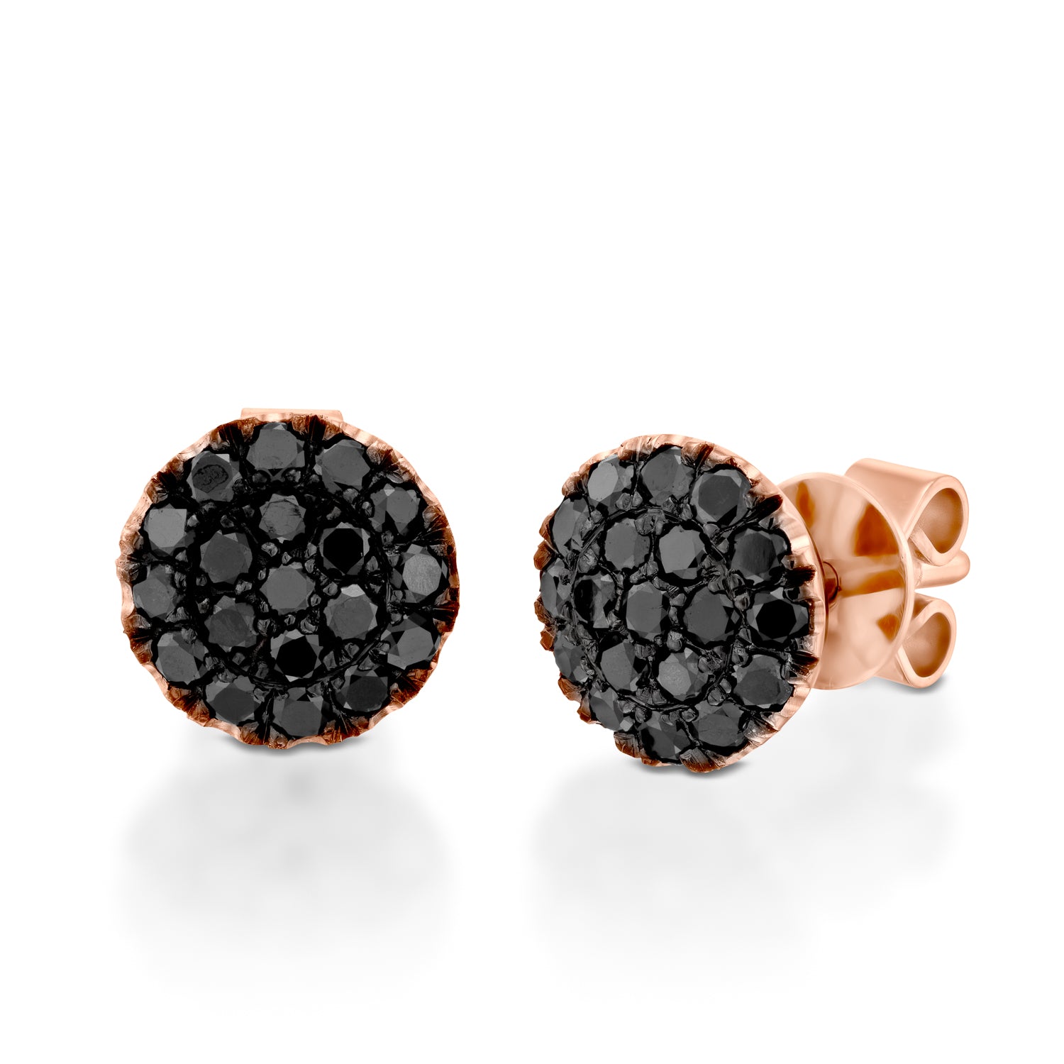 Berry Black Diamond Stud Earrings