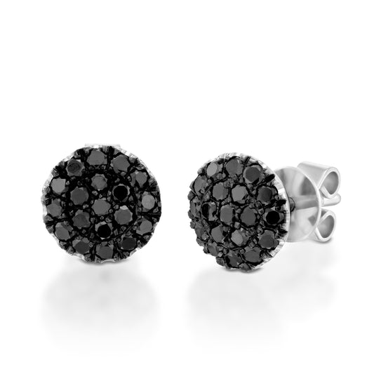 Berry Black Diamond Stud Earrings