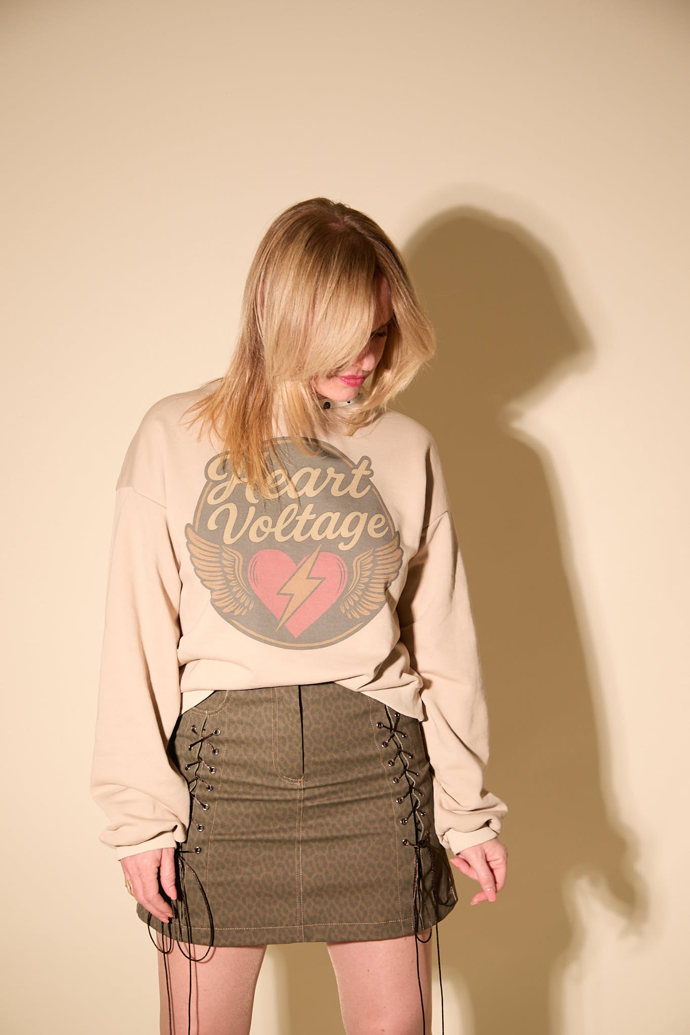 Leopard Rose Mini Skirt